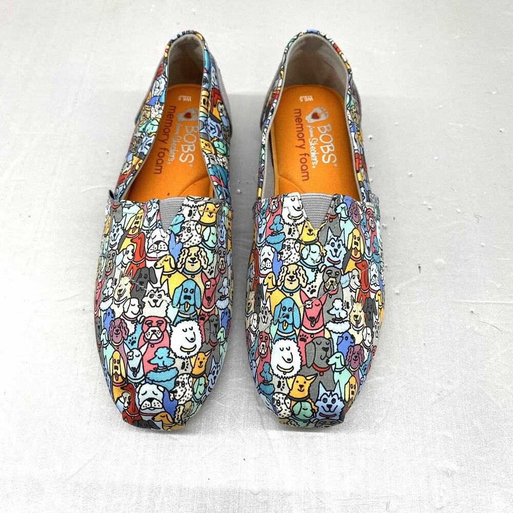Skechers BOBS for Dogs Plush Woof Party 33182 Slip On Flats Women 6.5 Puppy